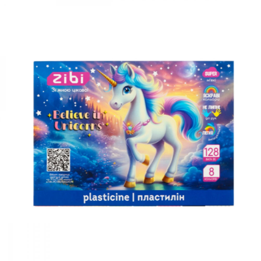 Пластилін 8кол 128г UNICORN KIDS Line ZB6280