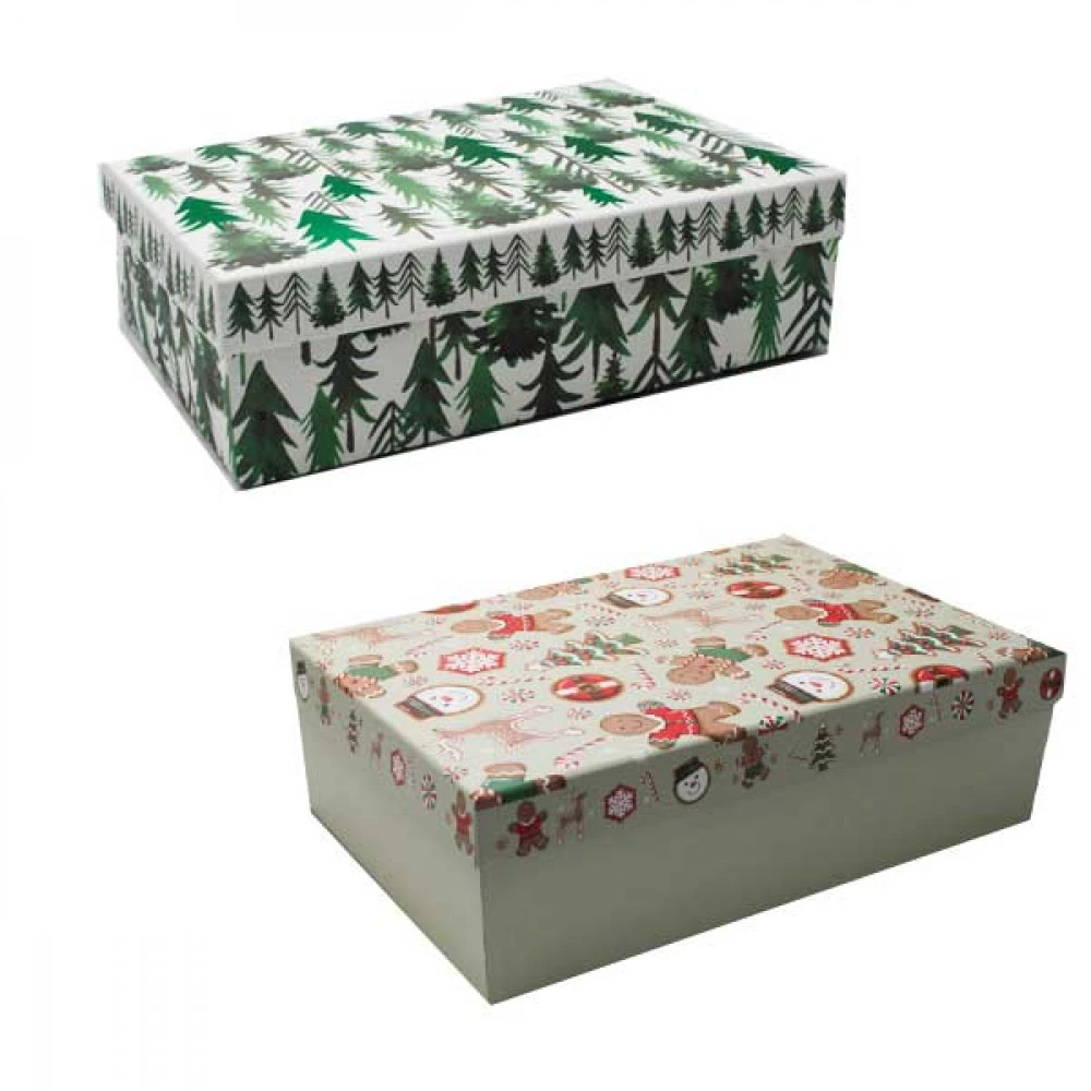 Коробка подарункова картонна 32,5х23х8,5см Новорічна