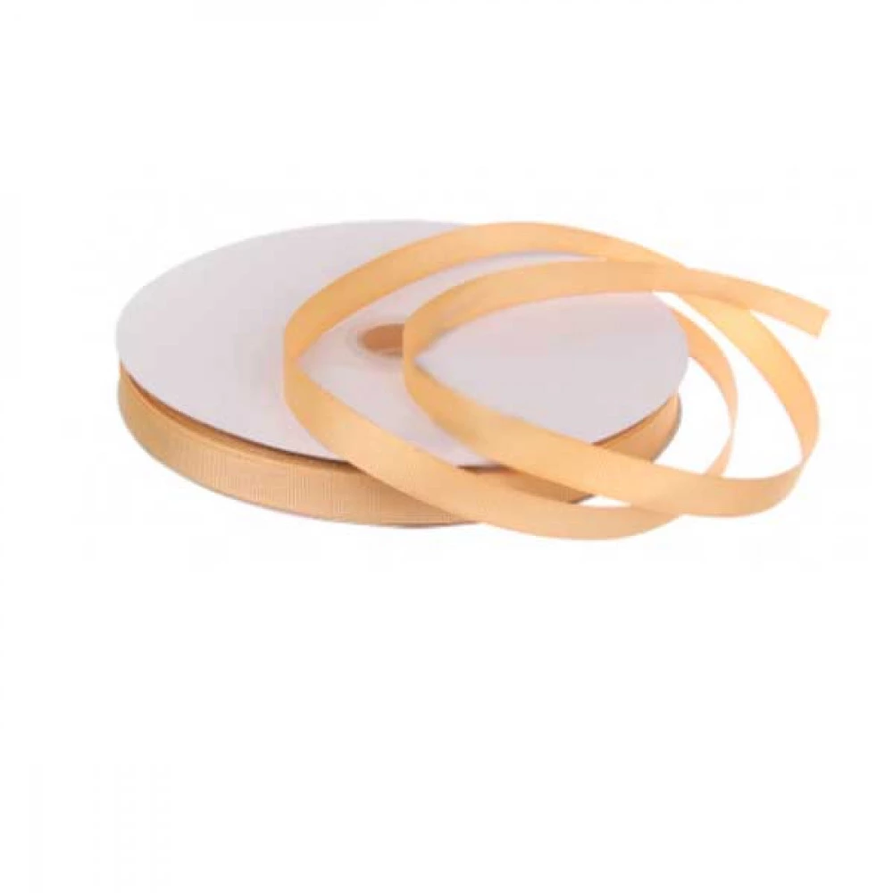 Стрічка репсова для декору 1,2см №156 (91,4м) т.-беж.