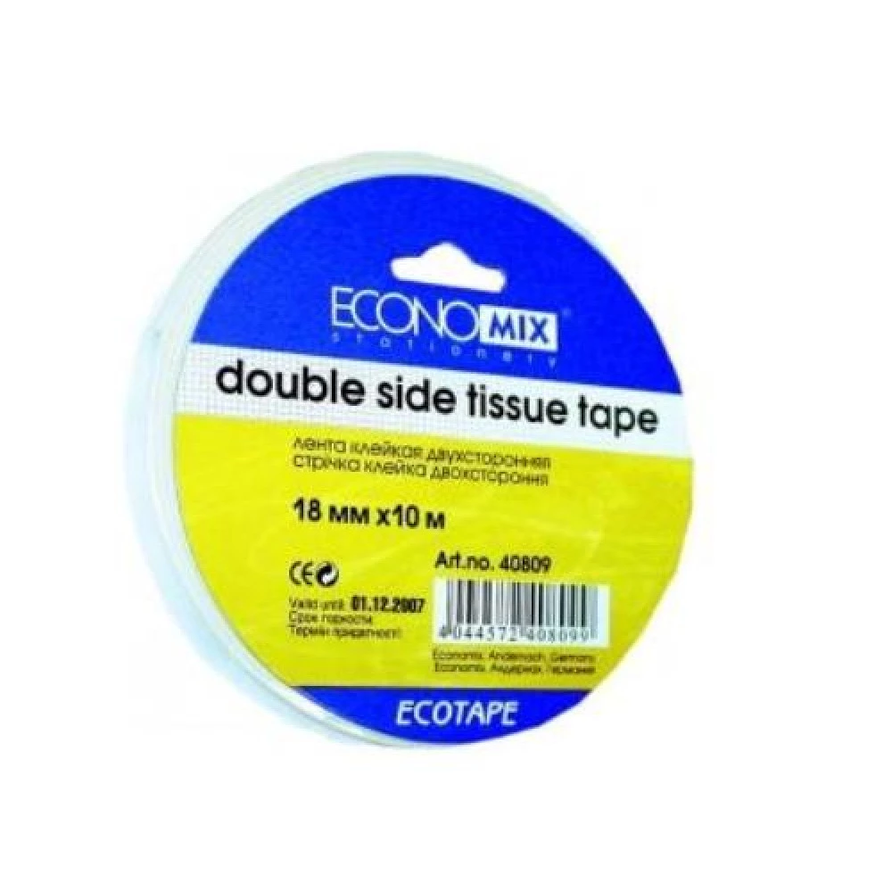Скотч 18*10 Economix E40809 двосторонній