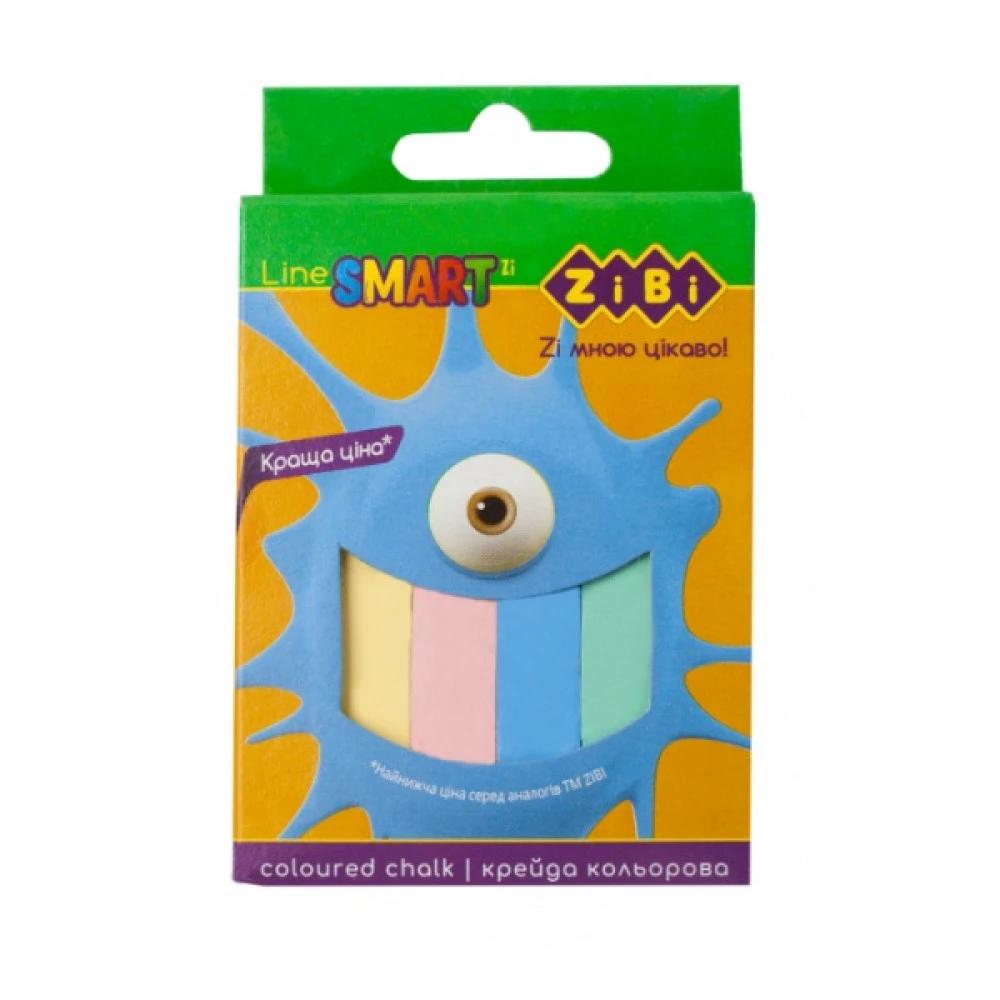 Крейда кольорова 12 шт ZiBi ZB.6705-99 квадратний