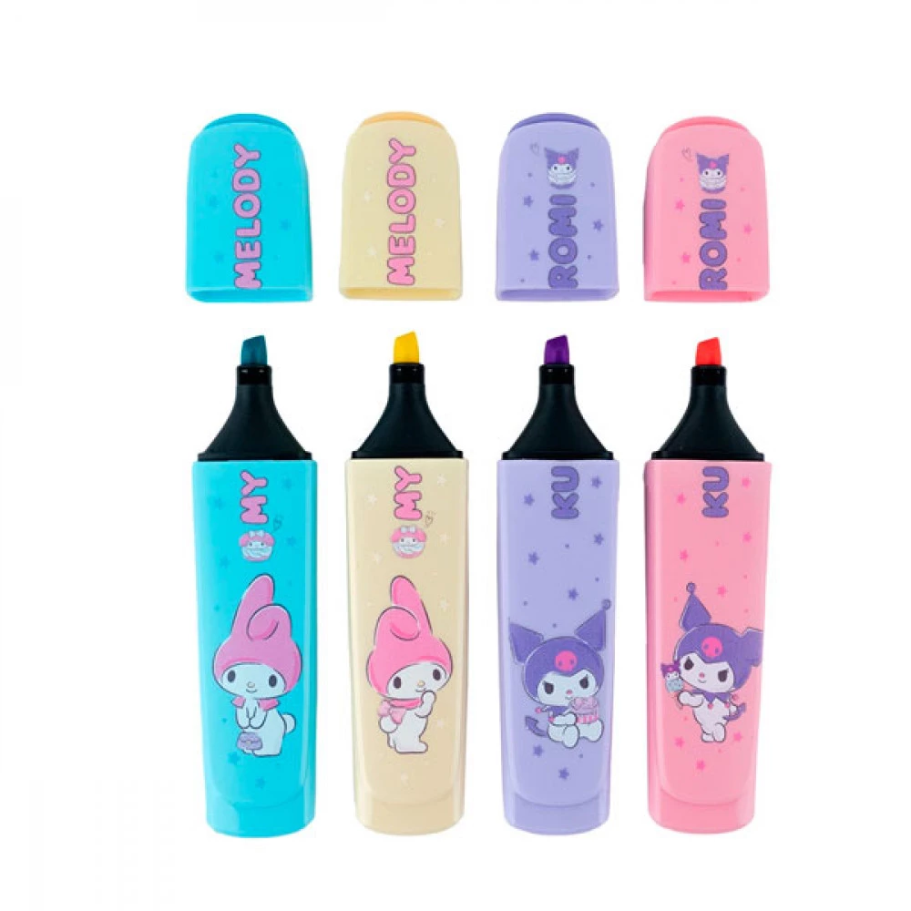 Набір текстових маркерів із 4-х кольорів Highlighter HK24-444 Hello Kitty
