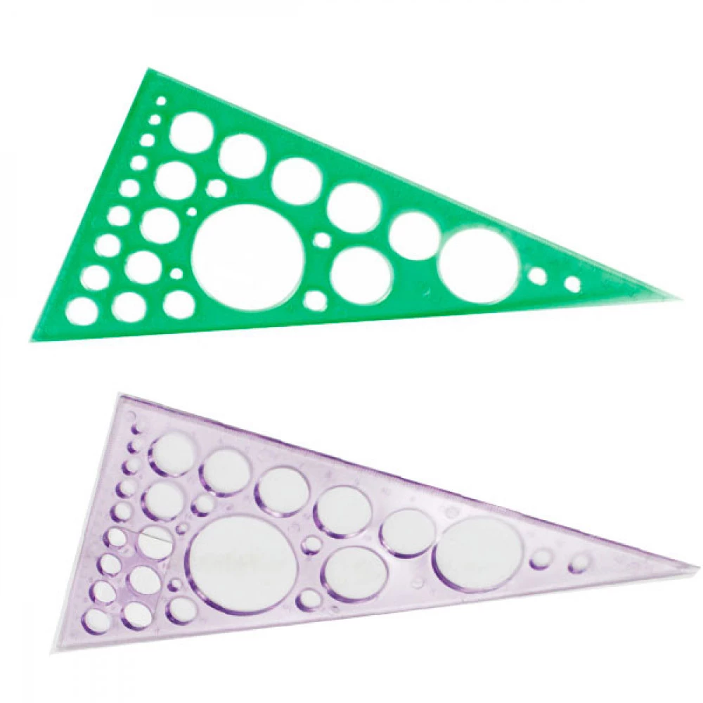 Трикутник пластик.20см 60х90х30 з колами 0092