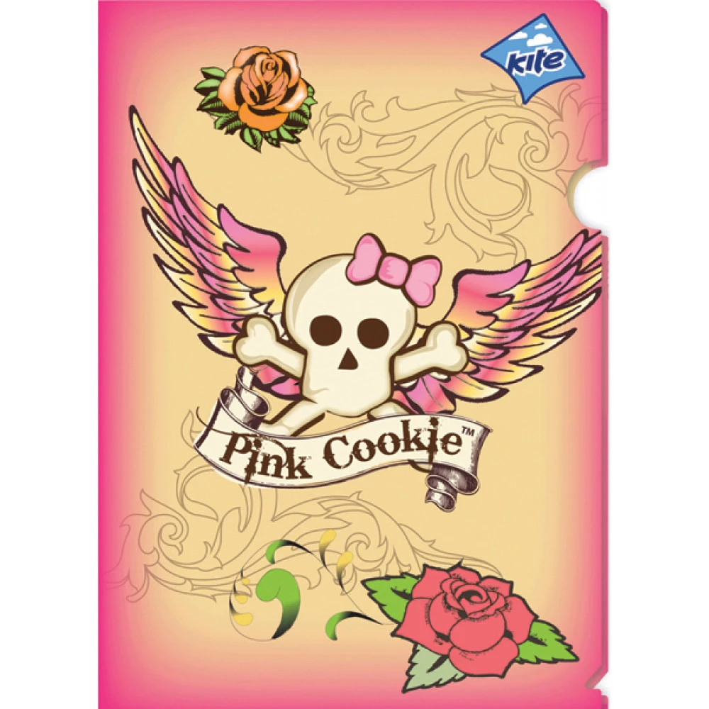 Кутник пластиковий А4 "Kite" PI12-201K "Pink Cookie" 180 мк з малюнком