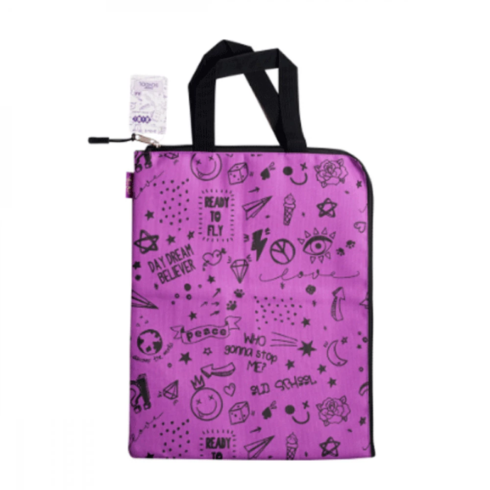 Папка-сумка для зошит А4 ZiBi ZB705527-07 Школа 33х25х1см із 2 ручками фіол.