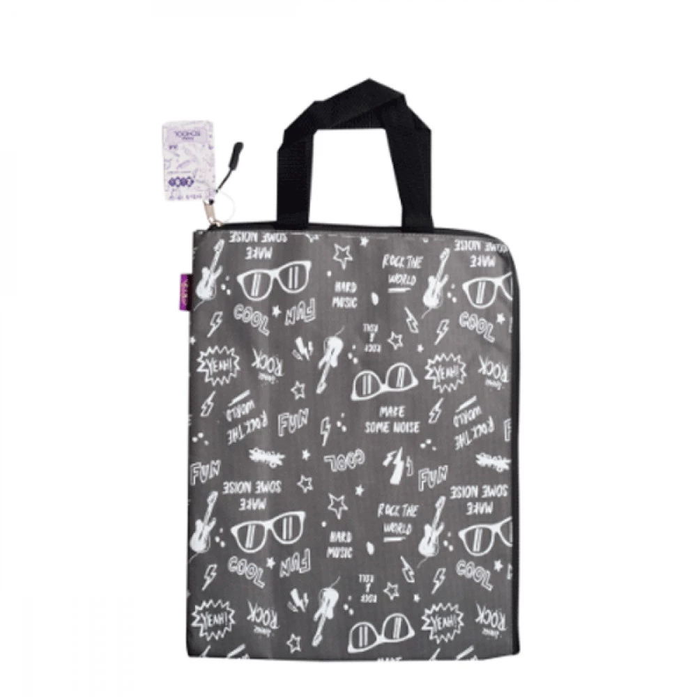 Папка-сумка для зошит А4 ZiBi ZB705527-09 Школа 33х25х1см із 2 ручками сіра