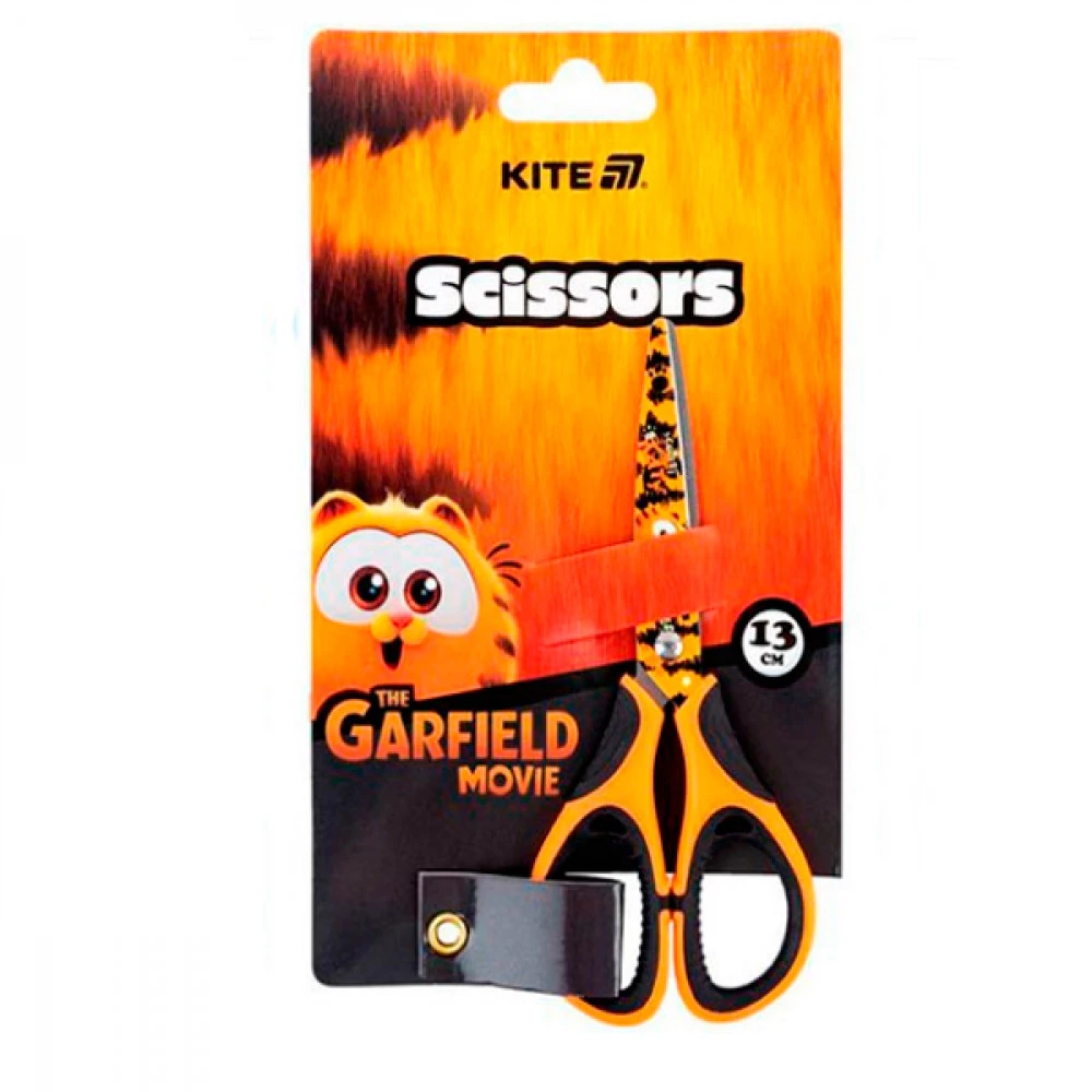 Ножиці дитячі 13см Kite GF25-148 Garfield гум. вставки малюнок на лезі