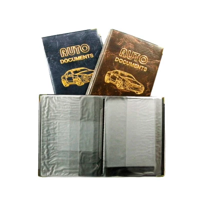 Обкладинка «Документи водія+дів» із золотим тисненням, шкірозамінником 44-Av