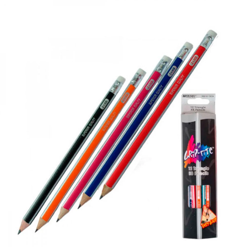 Олівець простий Marco 9001 НВ з гумкою