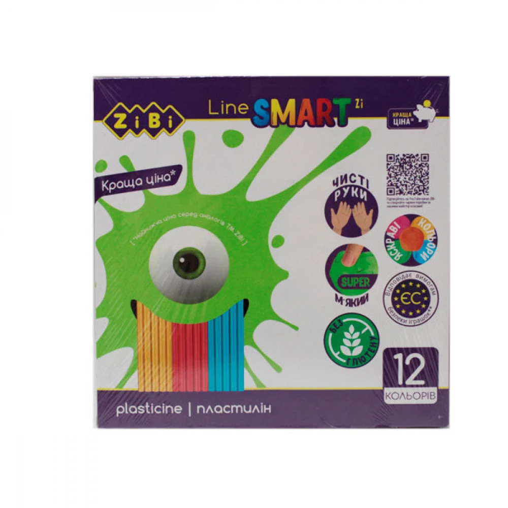 Пластилін 12 кольорів 240 г ZiBi ZB.6224
