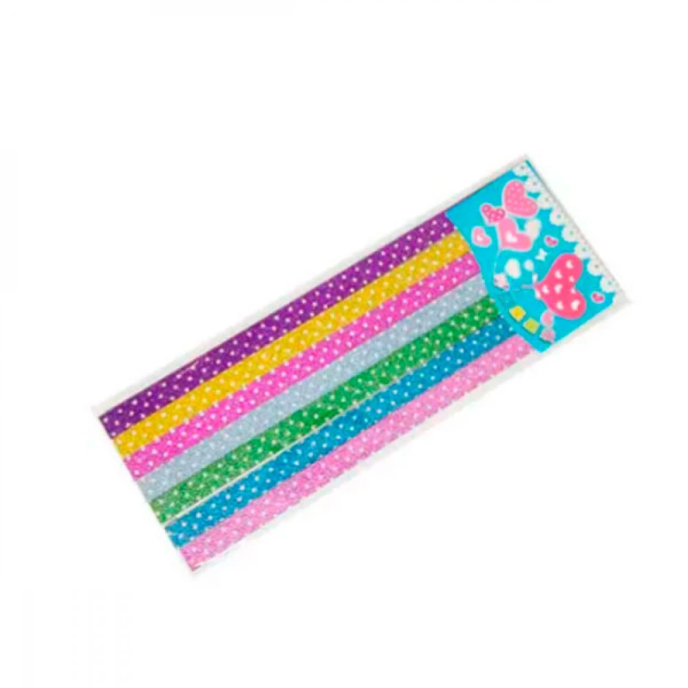 Набір стрічок з паперу для декору 25 х 1,2 см ST4461 з блискітками (28 шт)