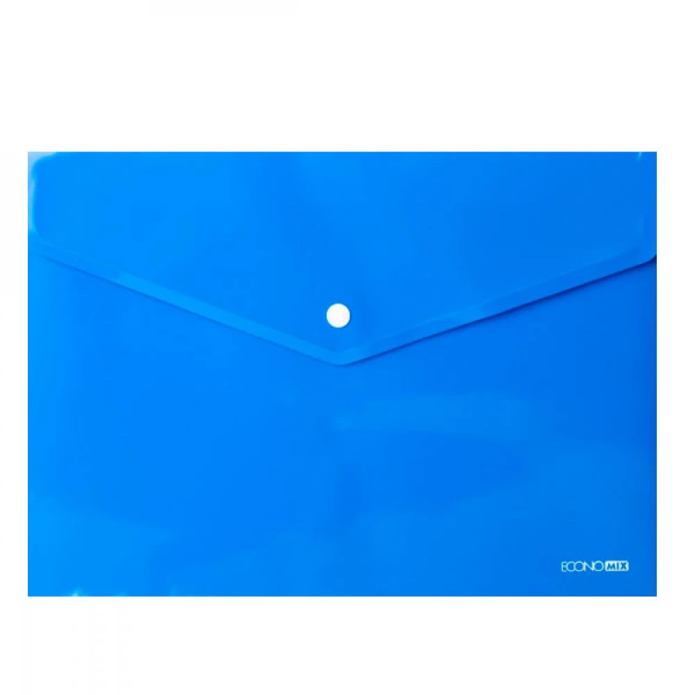 Папка – конверт пластикова А4 Economix E31301-02 на кнопці синя
