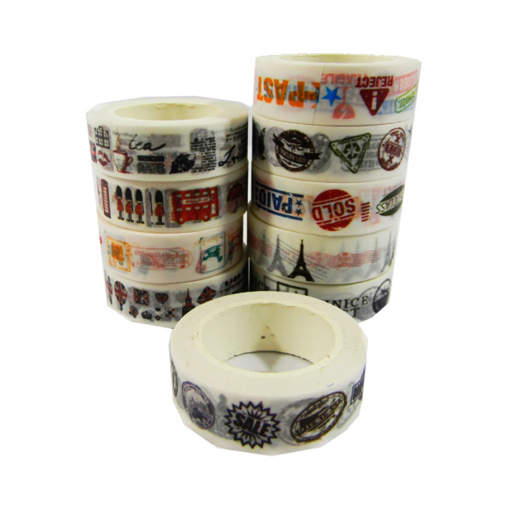 Скотч декоративний 15 мм 1 м 255-1 Лондон Mix