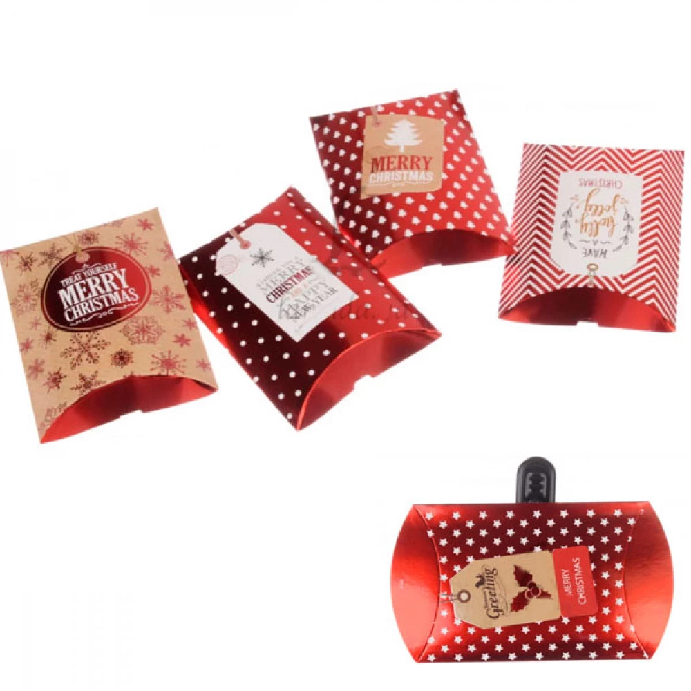 Коробка подарункова картонна Новорічна 5-74730 червон.