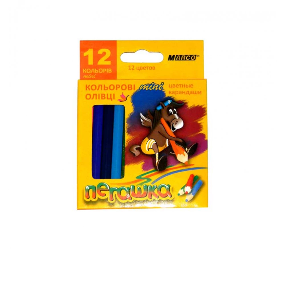 Олівці кольорові "Marco" 1010 "Пігашка" 12 кольорів короткі