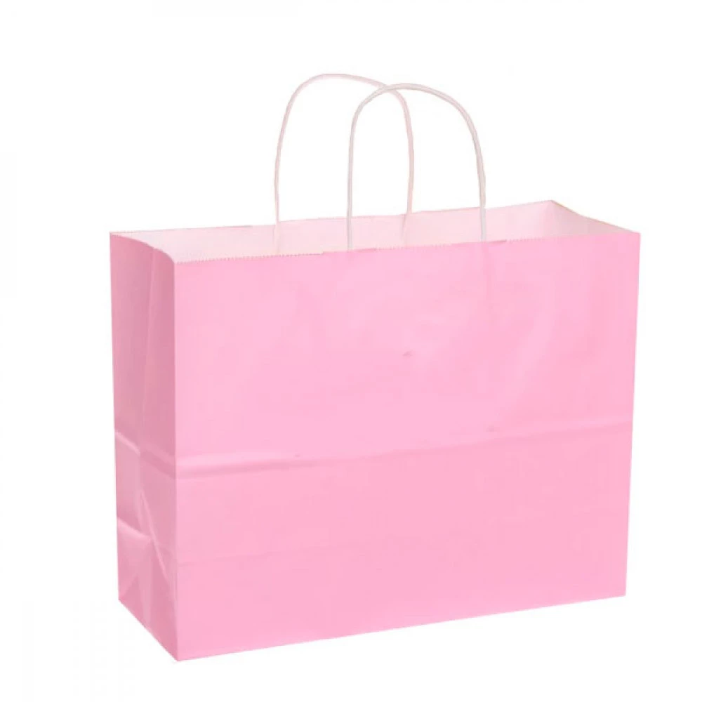 Пакет подарунковий 32х12х24, 5см Крафт 2-66926564 рожевий