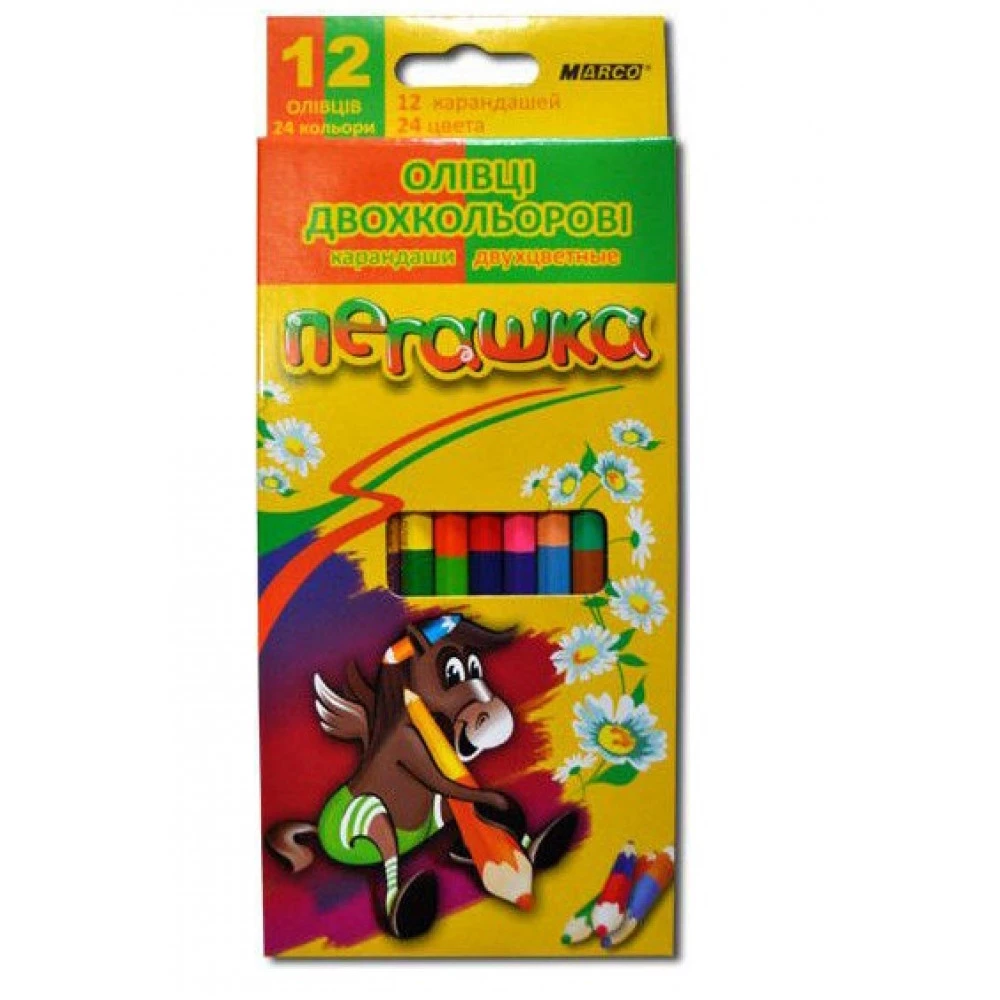 Олівці кольорові "Marco" 1011 "Пігашка" 12 шт 24 кольори