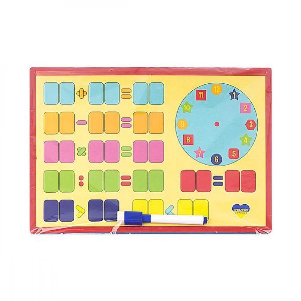 Дошка магн. (Марк.) 20х30 Математична + цифри, маркер