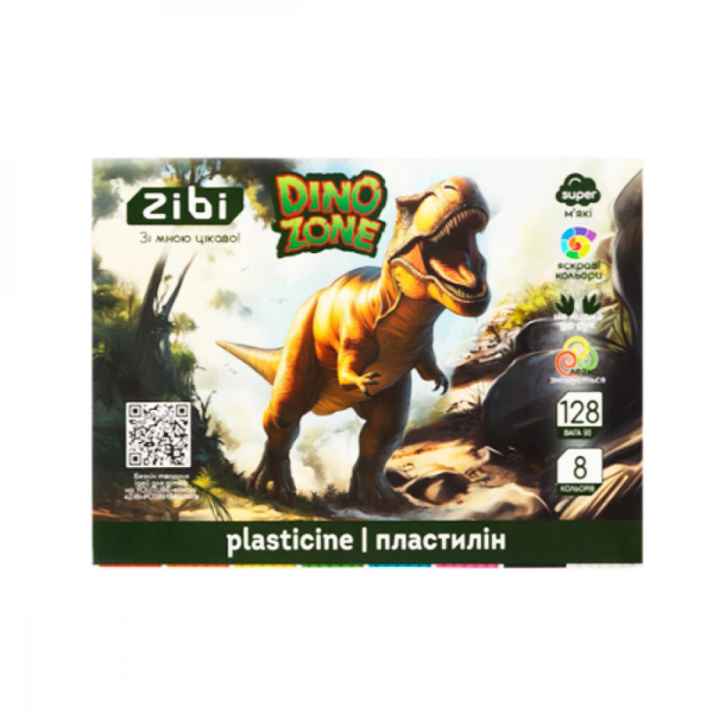 Пластилін 8кол 128г DINO KIDS Line ZB6277