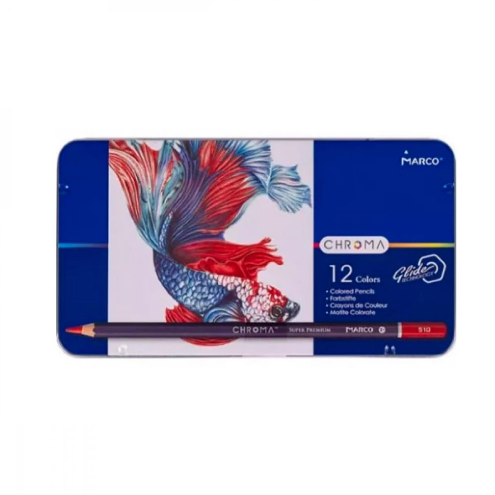 Олівці кольорові "Marco" 8010 TN металеве пакування 12 кольорів