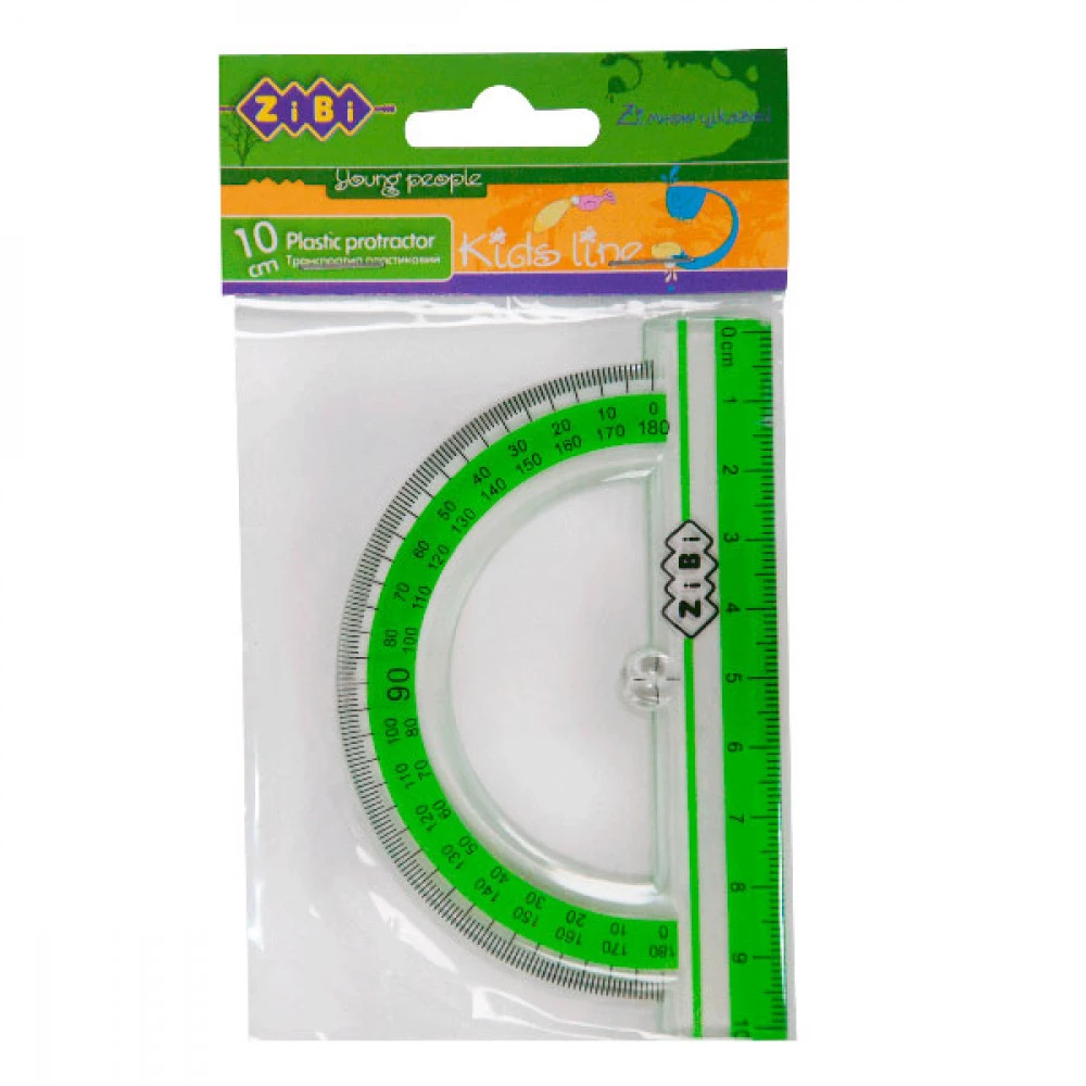 Транспортир пластиковий "ZiBi" ZB5640-15 салатовий