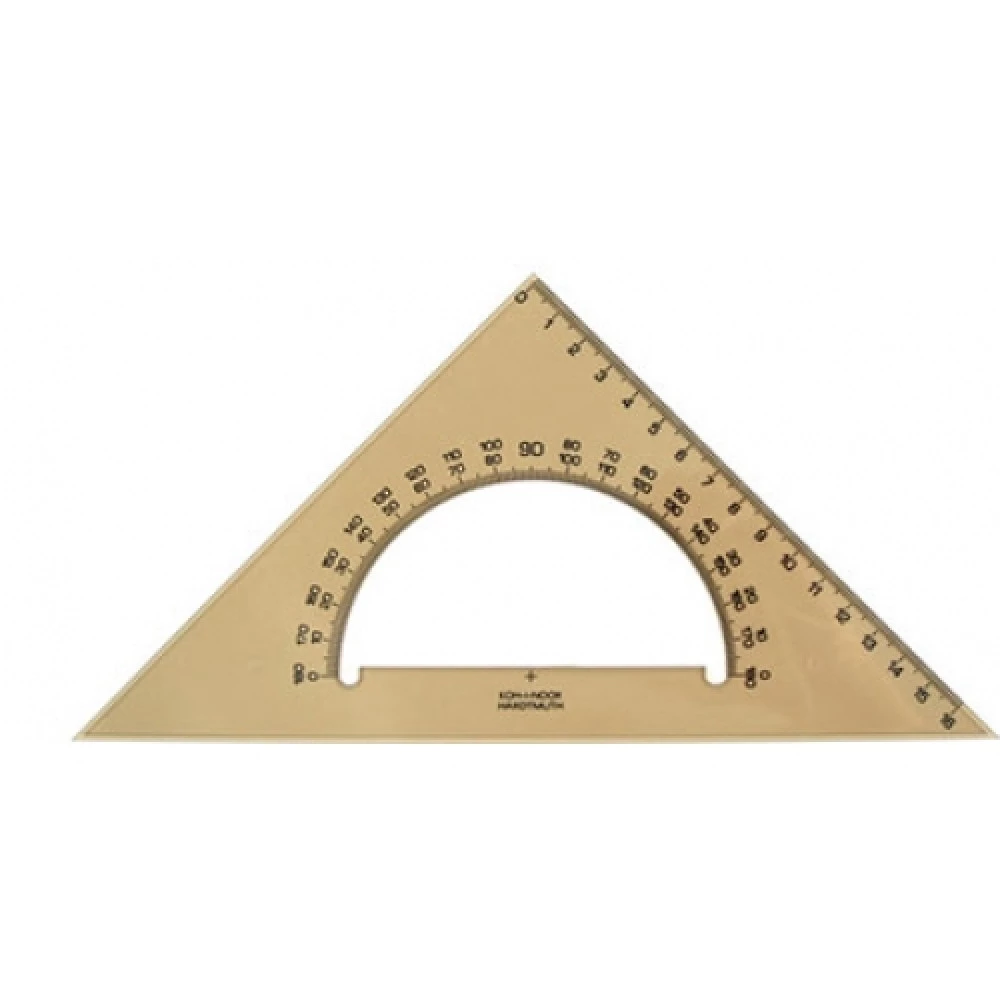 Трикутник пластиковий "KIN" 45/177 з транспортиром димчастий 745640
