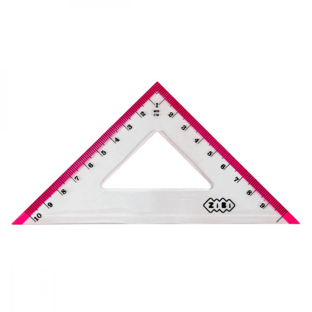 Трикутник пластиковий "ZiBi" ZB5620-10 100 мм рожевий