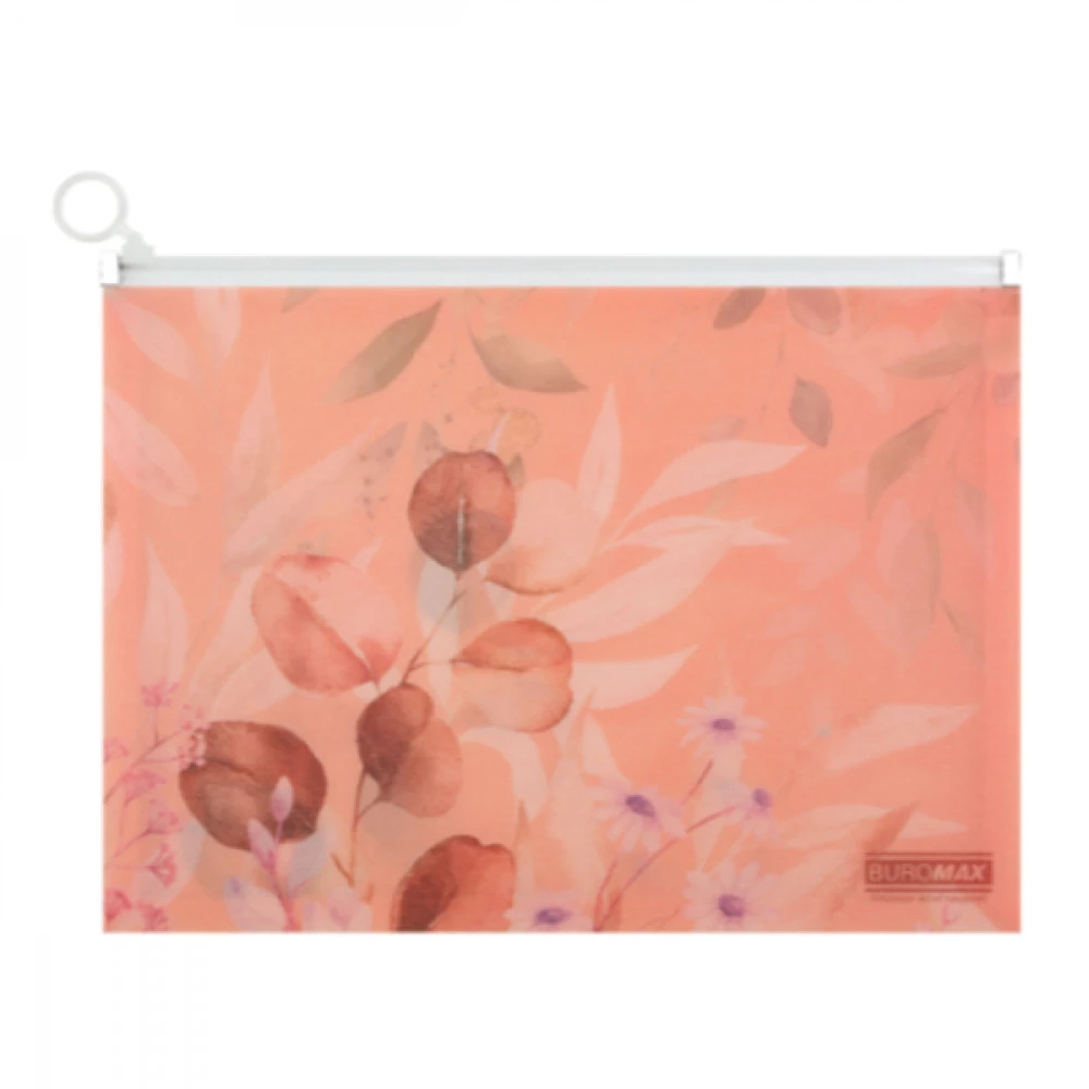 Папка-конверт А4 BuroMAX BM3948-46 ARABESKI на zip-блискавці непроз.персик