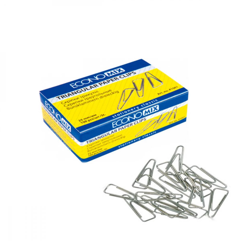 Скріпки 25 мм Economix E41001 (100 шт) трикутні