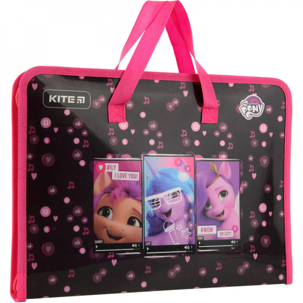 Папка-портфель пластикова А4 на блискавці Kite Little Pony LP22-202