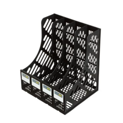 Лоток вертикальний BuroMAX ВМ6101 4в1 пластик чорний