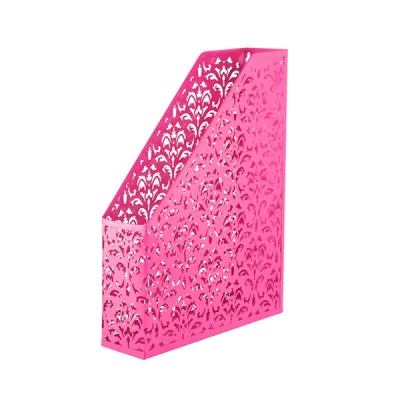 Лоток вертикальний "BuroMAX" ВМ6262-10 "Barocco" металевий рожевий