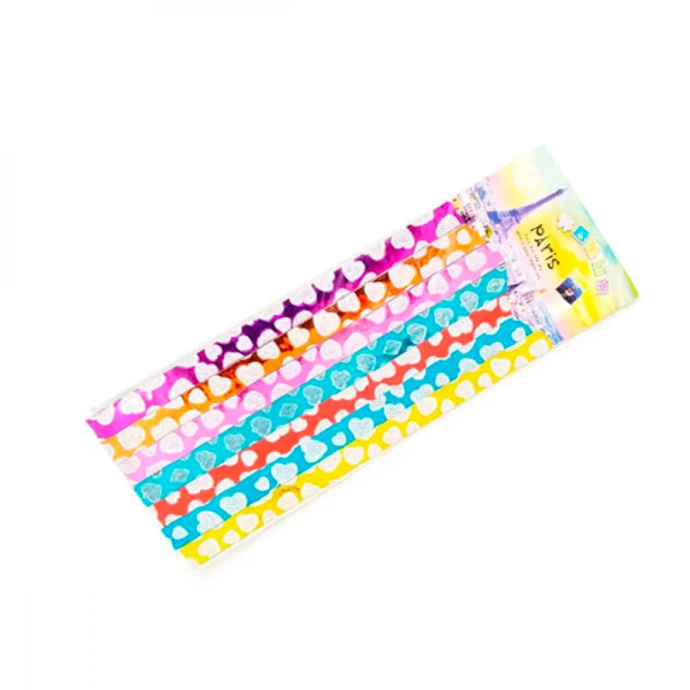 Набір стрічок з паперу для декору 25 х 1,2 см ST4462 з блискітками (28 шт)