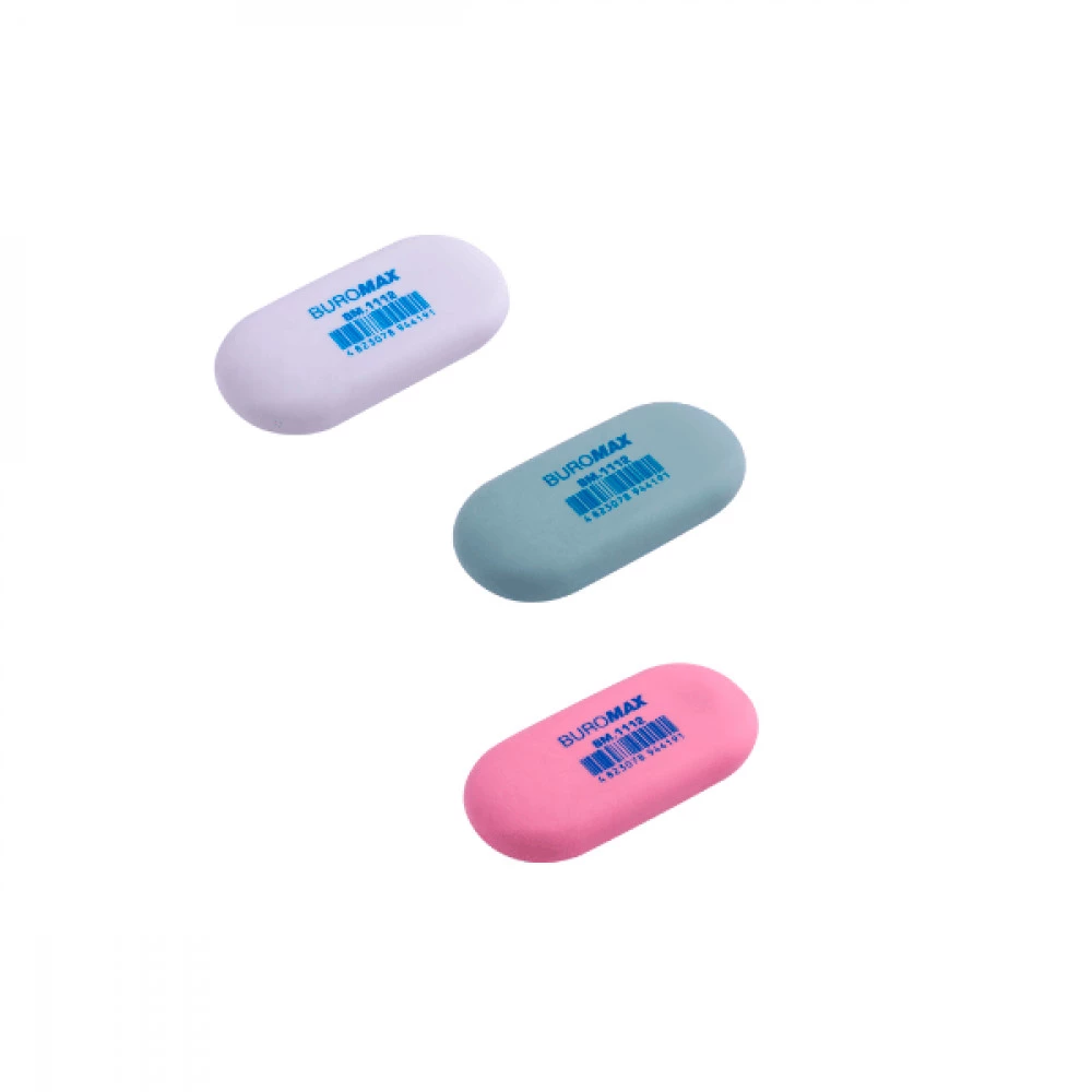 Гумка BuroMAX BM1112 овал 49x23x9 мм МІХ