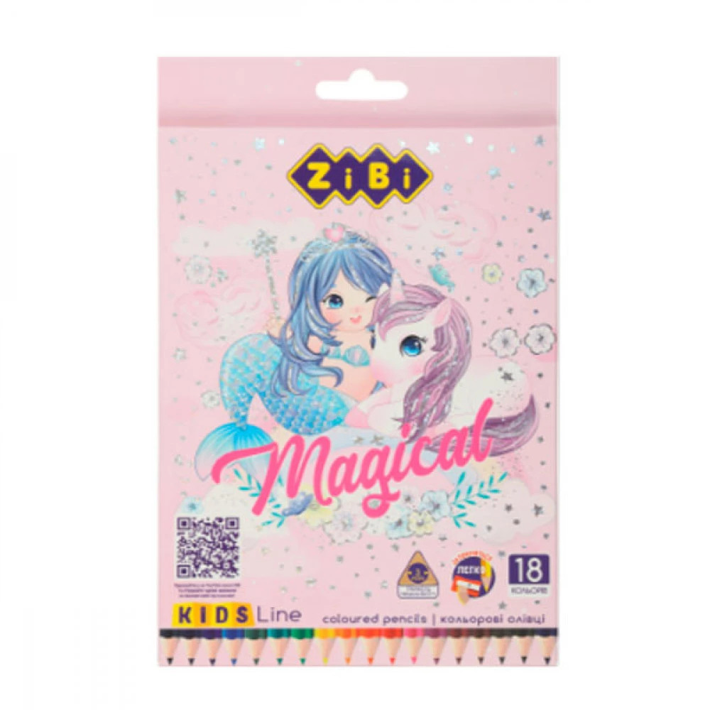 Олівці кольорові тригранні 18 кольорів ZiBi ZB.2449 Smart
