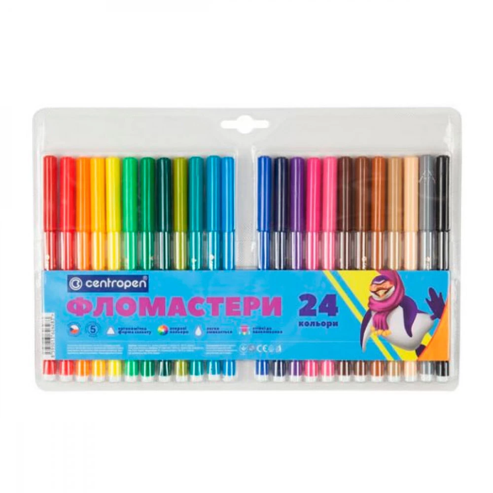 Фломастери 24 кольори Centropen 7550/24 ТП