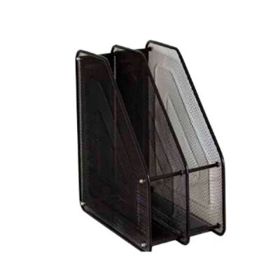 Лоток вертикальний 307B 2 відділення металевий чорний