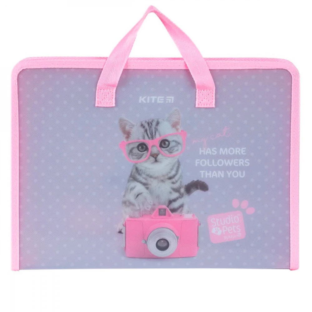 Папка-портфель пластикова А4 на блискавці Studio Pets Kite SP24-202