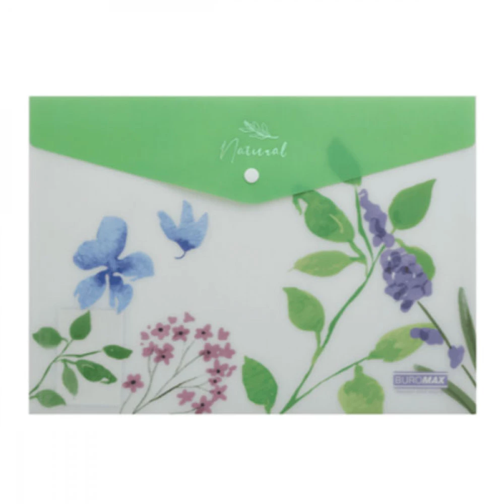 Папка - конверт А4 на кнопці BM.3968-14 матова напіврозр.ARABESKI блакитний