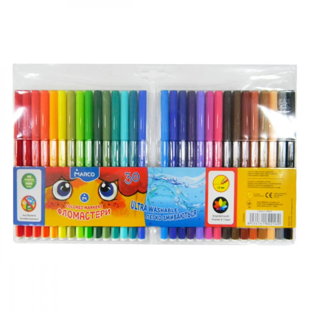 Фломастери "Marco" 1690/30 (30 кольорів)