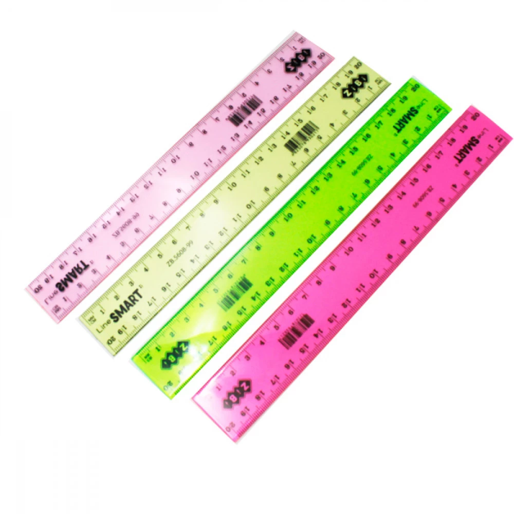 Лінійка пластикова 20см ZiBi ZB5608-99 SMART у блістері Mix.