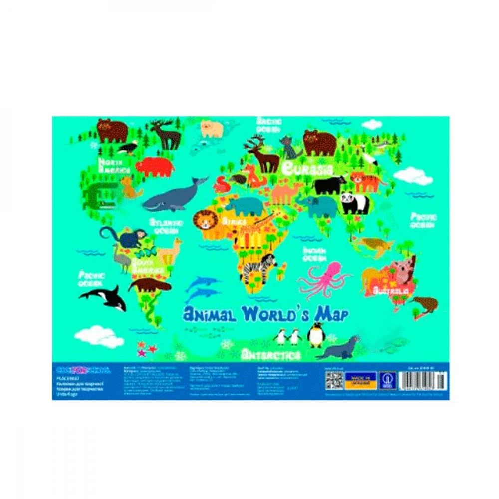 Підкладка настільна А3 CFS CF61480-05 Animal Word\'s Map