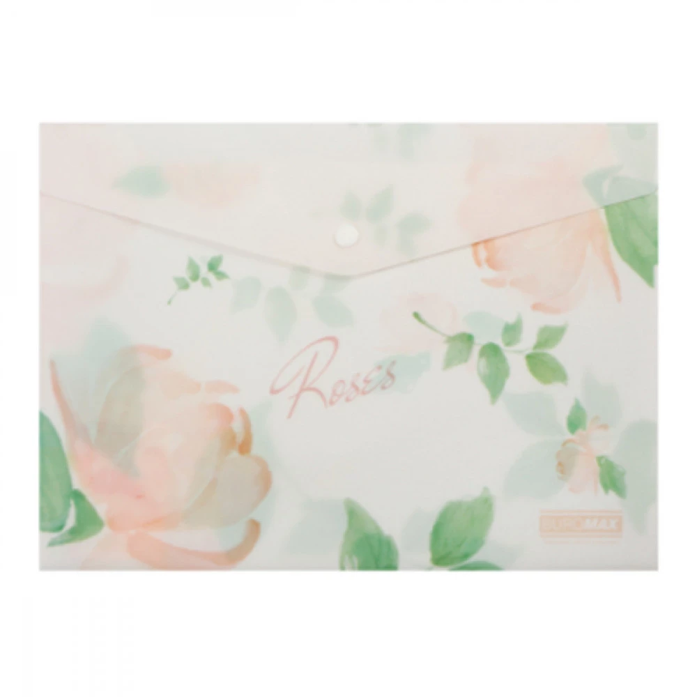 Папка-конверт А4 BuroMAX BM3943-27 ARABESKI пластик на кнопці непрозорий.