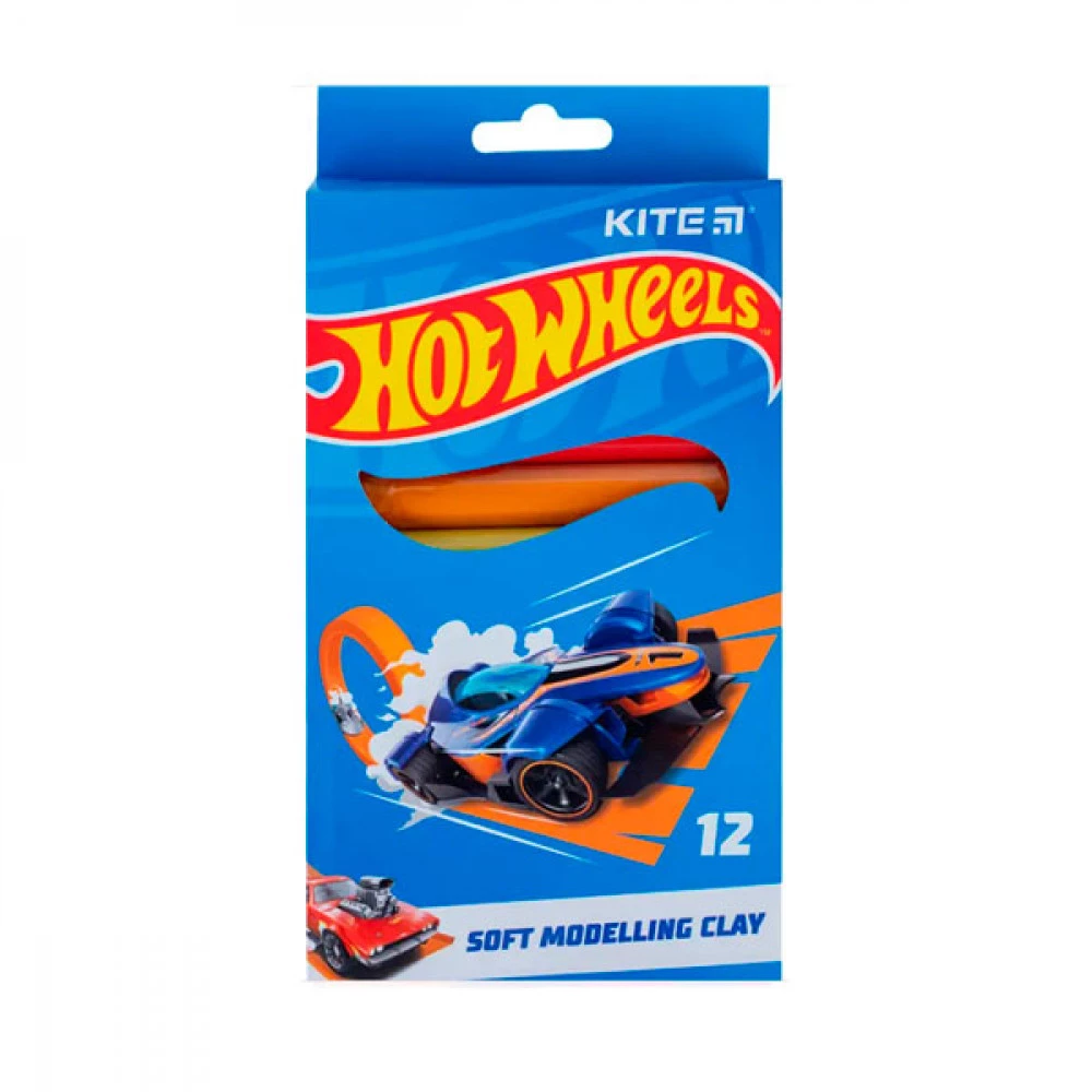 Пластилін 12 кольорів Kite HW23-086 Hot Wheels восковий 200 г