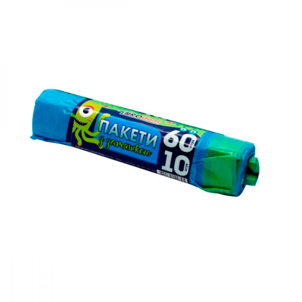 Пакет для сміття 60*10 60 L із затяжкою (10шт) 