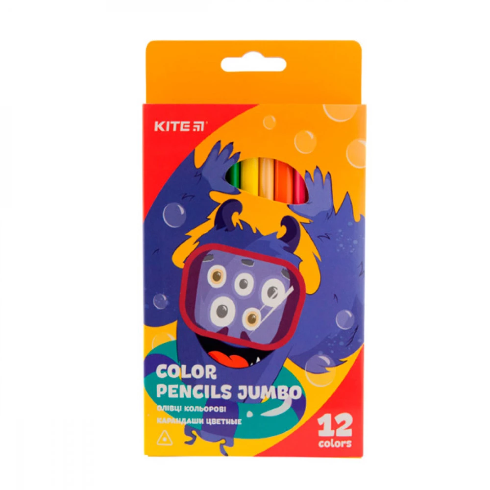 Олівці кольорові "Kite" Jumbo K19-048-5 "Jolliers" 12 кольорів тригранні