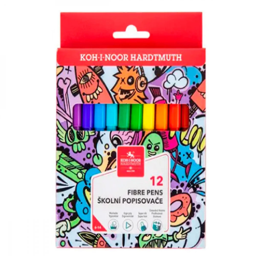 Фломастери 12 кольорів Koh-i-noor 771002/12 Teenage