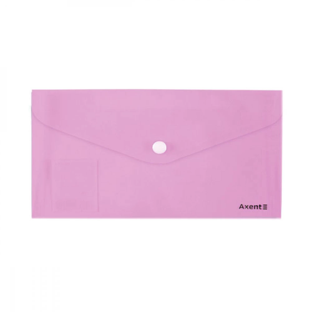 Папка - конверт пластиковий DL Axent 1414-36 Pastelini на кнопці бузок
