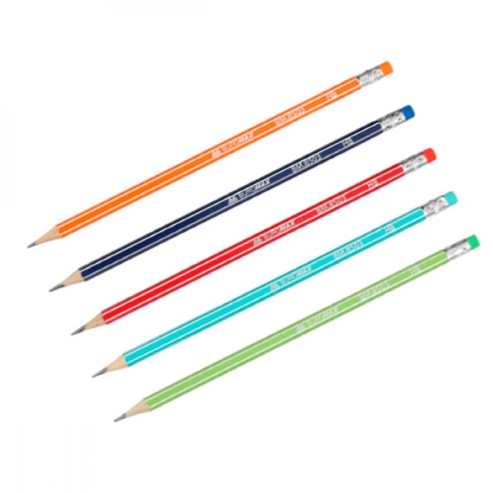 Олівець простий BuroMAX 8503 HB з гумкою