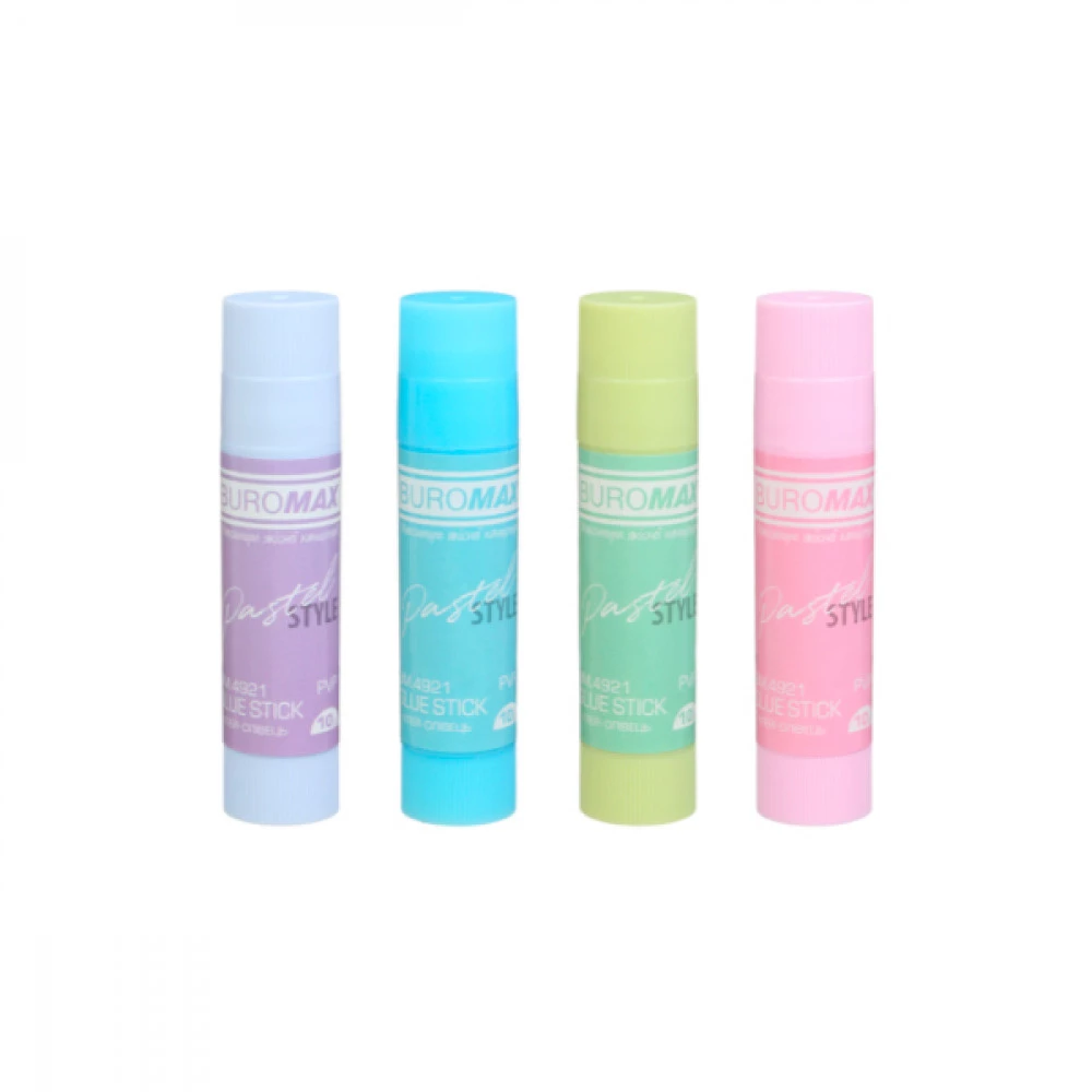 Клей-олівець BuroMAX 4921 PVP PASTEL 10гр